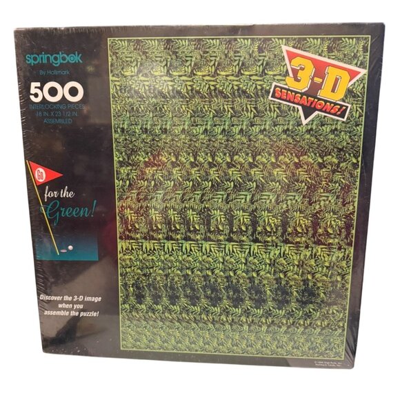 Springbok 3-D vision picture Puzzle Go for The Green 500 Pieces Hallmark 1994 - Picture 1 of 8